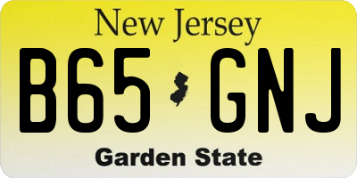 NJ license plate B65GNJ