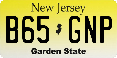 NJ license plate B65GNP