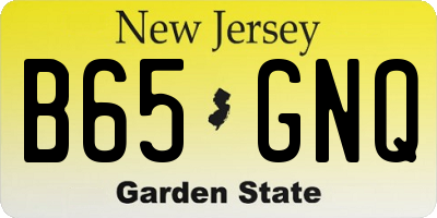 NJ license plate B65GNQ