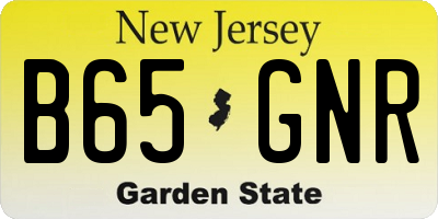 NJ license plate B65GNR