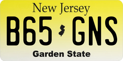 NJ license plate B65GNS