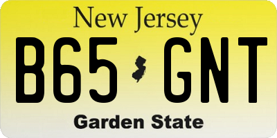 NJ license plate B65GNT