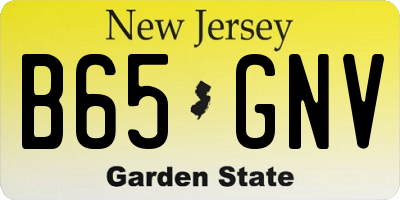 NJ license plate B65GNV