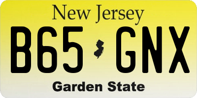 NJ license plate B65GNX