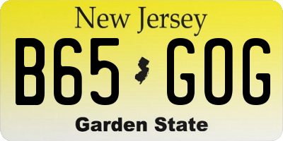 NJ license plate B65GOG