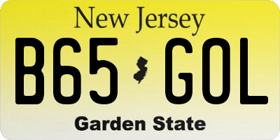NJ license plate B65GOL