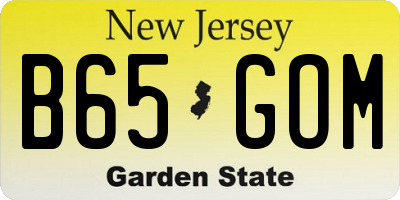 NJ license plate B65GOM