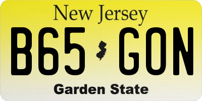 NJ license plate B65GON