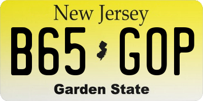NJ license plate B65GOP