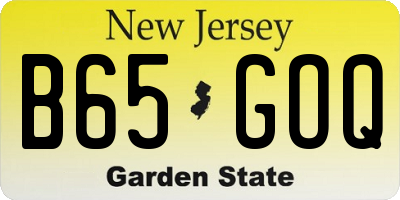 NJ license plate B65GOQ