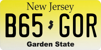 NJ license plate B65GOR