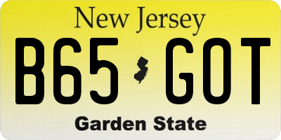 NJ license plate B65GOT