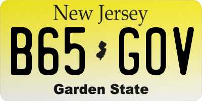 NJ license plate B65GOV