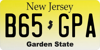 NJ license plate B65GPA