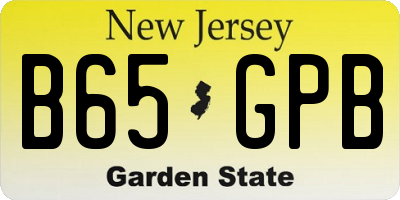 NJ license plate B65GPB