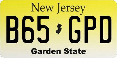 NJ license plate B65GPD