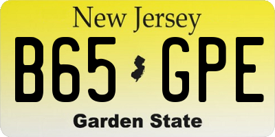 NJ license plate B65GPE