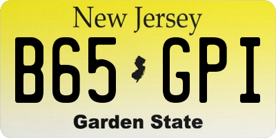 NJ license plate B65GPI