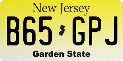 NJ license plate B65GPJ