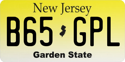 NJ license plate B65GPL