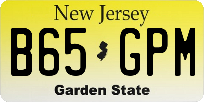 NJ license plate B65GPM