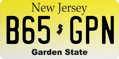 NJ license plate B65GPN