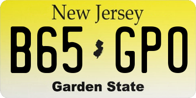 NJ license plate B65GPO