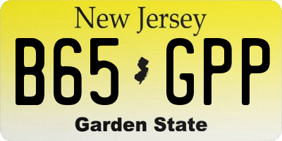 NJ license plate B65GPP