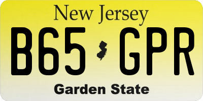 NJ license plate B65GPR