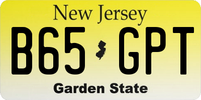 NJ license plate B65GPT