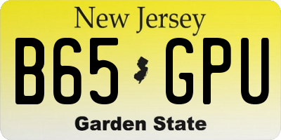 NJ license plate B65GPU
