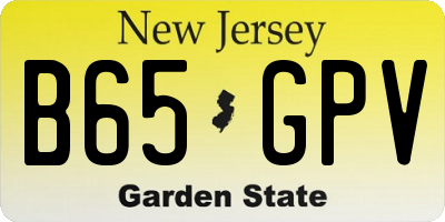 NJ license plate B65GPV