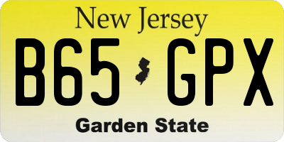 NJ license plate B65GPX