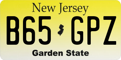 NJ license plate B65GPZ