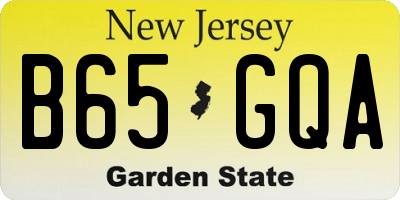 NJ license plate B65GQA