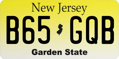 NJ license plate B65GQB