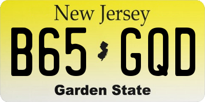 NJ license plate B65GQD