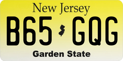 NJ license plate B65GQG