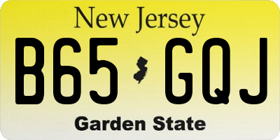 NJ license plate B65GQJ