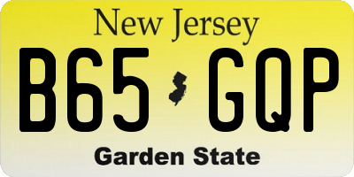 NJ license plate B65GQP