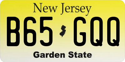 NJ license plate B65GQQ
