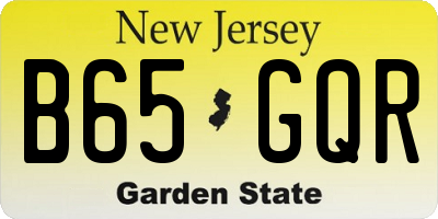 NJ license plate B65GQR