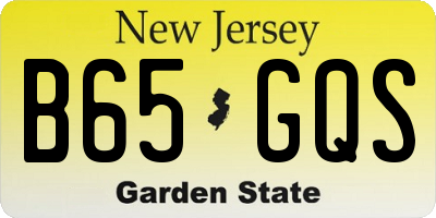 NJ license plate B65GQS