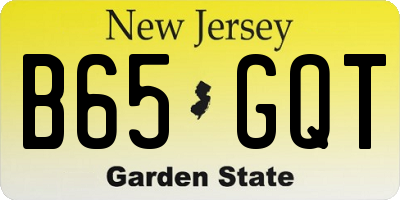 NJ license plate B65GQT
