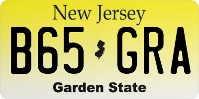 NJ license plate B65GRA