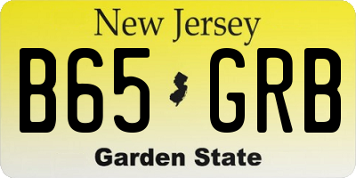 NJ license plate B65GRB