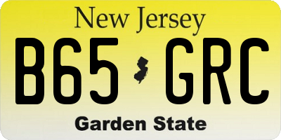 NJ license plate B65GRC