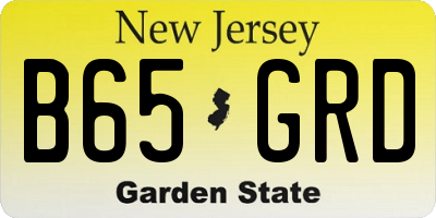 NJ license plate B65GRD
