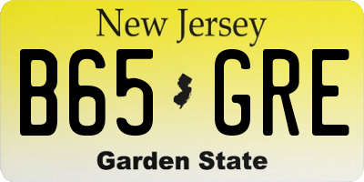 NJ license plate B65GRE