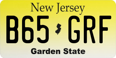 NJ license plate B65GRF